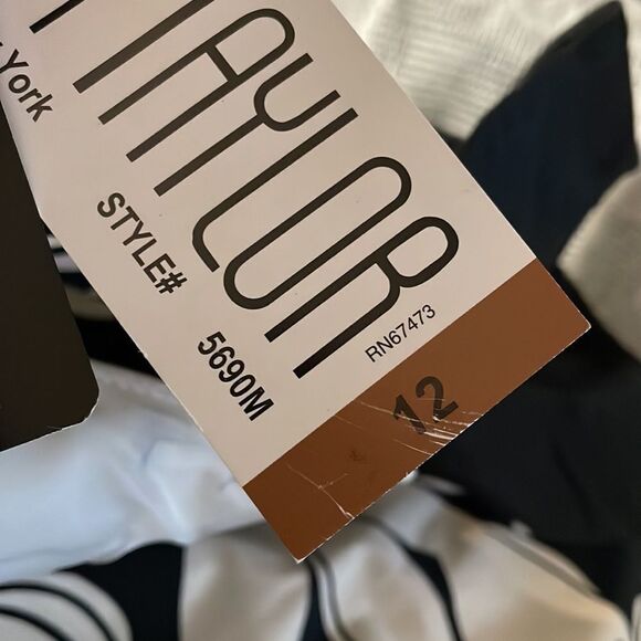 JULIAN TAYLOR Womens Sleeveless Halter Style Black White Floral Dress Sz 12 NWT - Picture 10 of 12